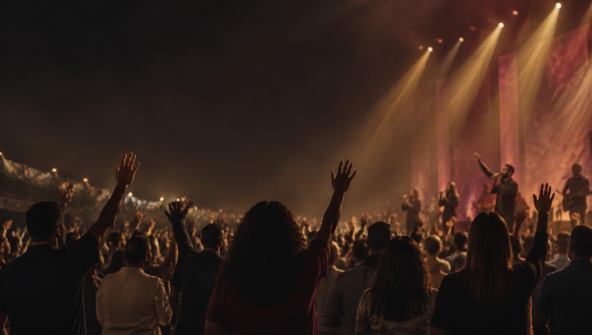Comunidade reunida em um culto de celebração